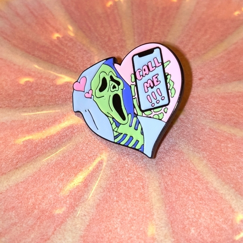 Multicolor skeleton Ghostface & cell phone says Call Me funny Halloween bag hat